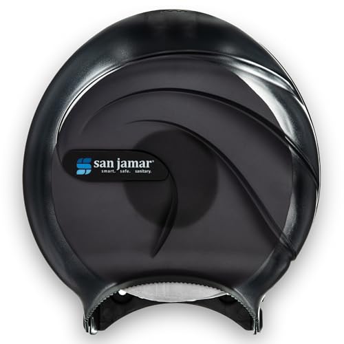 San Jamar Oceans Plastic Single Jumbo Bath Tissue Dispenser, 3.25″ Core, Black Pearl