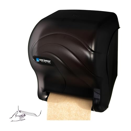 San Jamar Ocean Essence Tear-N-Dry Paper Towel Dispenser, Storage Solution for Bathroom and Kitchen, 14.44″ x 11.75″ x 9.13″, 1 Count, Black Pearl